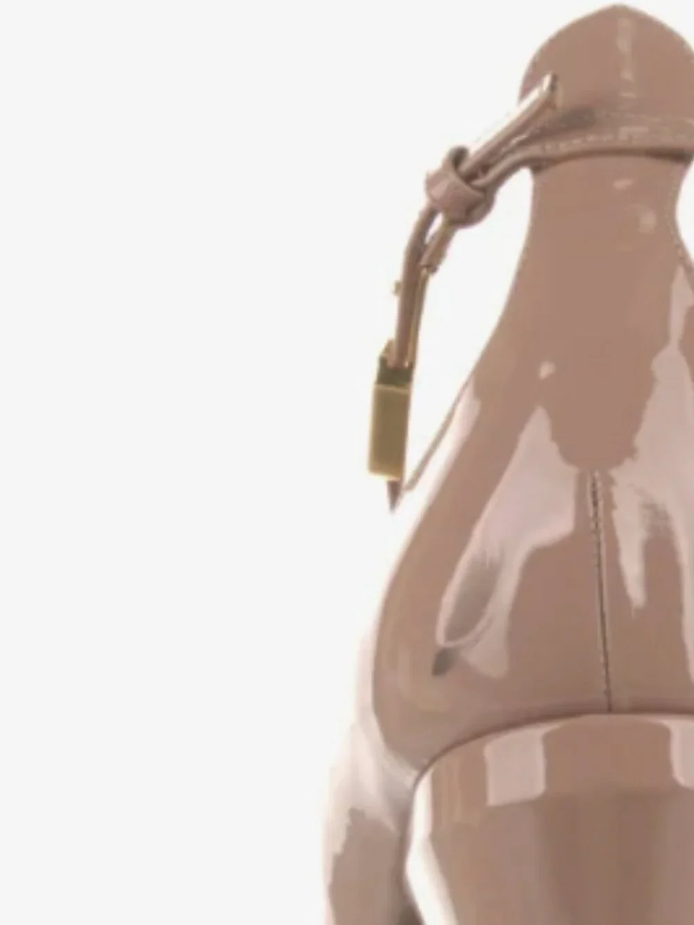 Valentino Tan-Go VLogo Platform Pumps Heels Nude 155 Patent Size 39.5 US 9.5